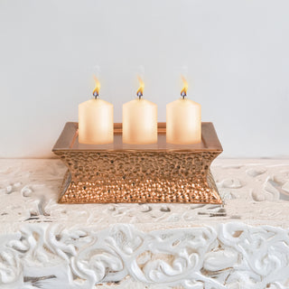 Hammered Copper Pedestal 7" x 2.5" Candle Stand For CC Wax Candles
