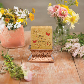 Sisters are a Blessing 3.5" Pierced Square Candle Holder
