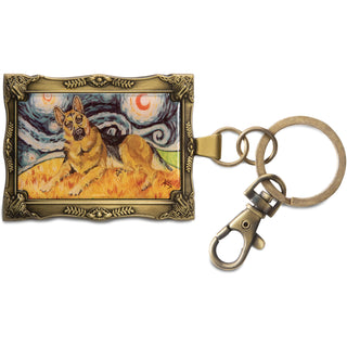 German Shepherd Van Growl - 2" x 2.75" Keychain