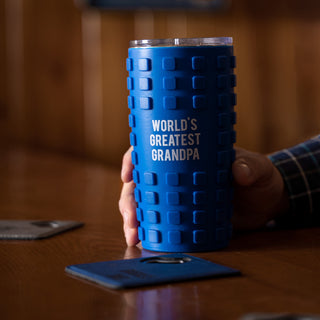 Grandpa 20 oz Travel Tumbler with 3D Silicone Wrap