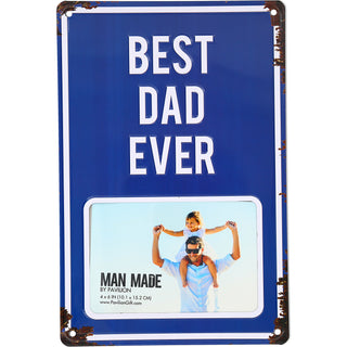 Best Dad 8" x 11.75" Tin Frame (Holds 6" x 4" Photo)