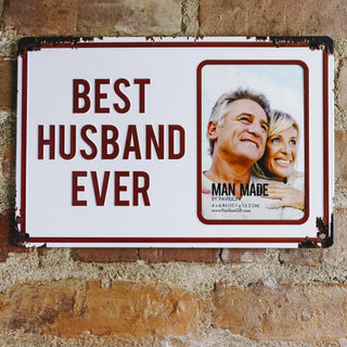 Best Husband 11.75" x 8" Tin Frame (Holds 4" x 6" Photo)