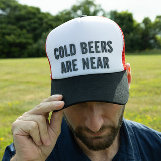 Cold Beers Red Mesh Adjustable Trucker Hat