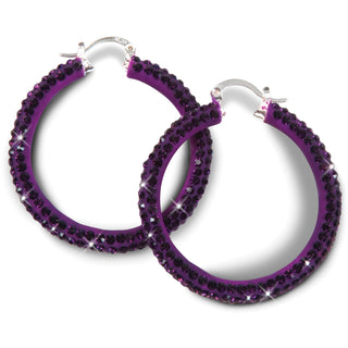 Light Blue Crystal Crystal Hoop Earrings