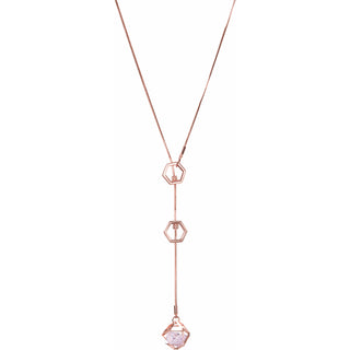 Crystal Gold Hexagon - 18.5" Austrian Crystal Sweater Necklace