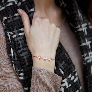 Crystal Snowflake in Rose Gold 4.5" Austrian Crystal Drawstring Bracelet
