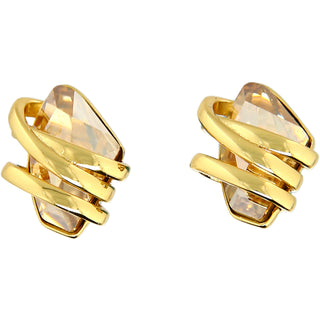 Crystal Golden Shadow Galactic Gold Plated Austrian Element Stud Earrings