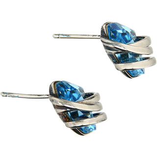 Crystal Golden Shadow Galactic Gold Plated Austrian Element Stud Earrings