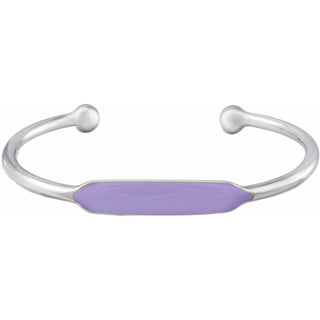 Silver Scarlet Enamel Bangle Bracelet