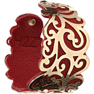 Gold & Red 1.5" Flourish Cuff Bracelet