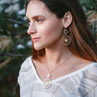 Rose Gold Mandala Mother of Pearl Necklace