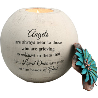 Angels are Near 5" Round Tealight Candle Holder