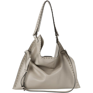 Lorin Gray Gray Studded Slouch Bag