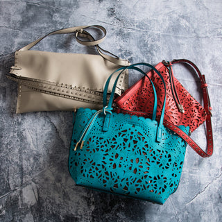 Lorin Gray Gray Studded Slouch Bag