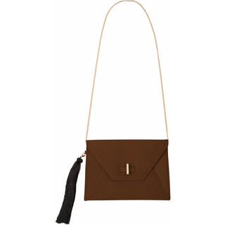 Valerie Chocolate 10.5" x 0.5" x 7.5" Oversized Clutch