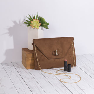 Valerie Chocolate 10.5" x 0.5" x 7.5" Oversized Clutch