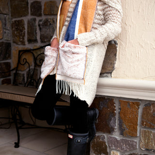 Winter White 71" Brushed Acrylic Faux Fur Pocket Scarf