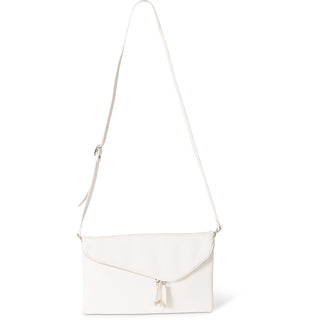 White 12.5" x 1" x8" Fold Over Clutch