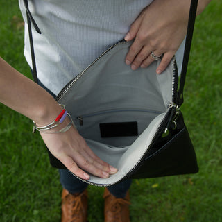 White 12.5" x 1" x8" Fold Over Clutch