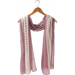 Pink 70" x 30" Lace Accent Scarf