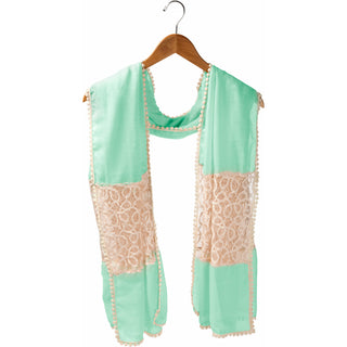 Mint 70" x 30" Lace Accent Scarf