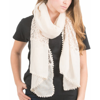 Mint 70" x 30" Lace Accent Scarf