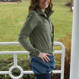 Olive 9" x 6.5" Canvas Shoulder Bag