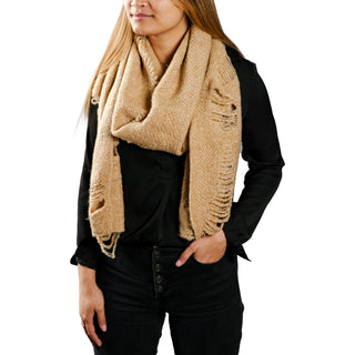 Camel 78" x 14.5" Ripped Scarf