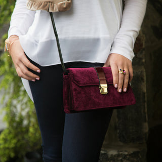 Black Velvet Crossbody Bag