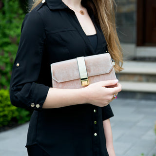 Black Velvet Crossbody Bag