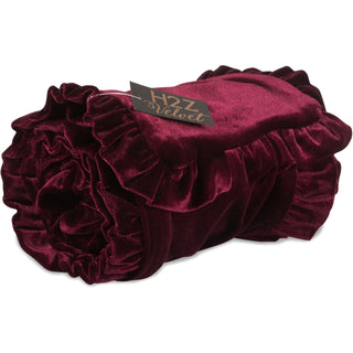 Black Ruffled Velvet Scarf