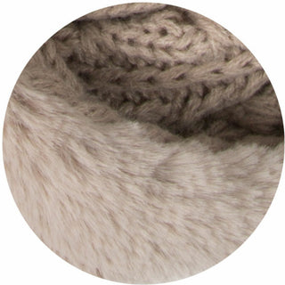 Winter Cream Cable Knit & Faux Fur Infinity Scarf