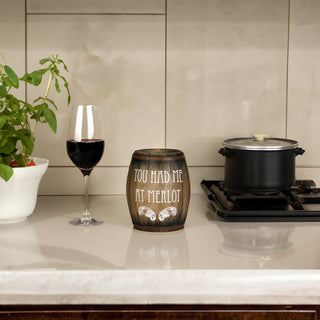 You had me at Merlot 3.75" Wine Barrel Candle Holder