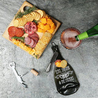 Eat, Drink & Be Merry 12" Wine Bottle Serving Tray & Spreader