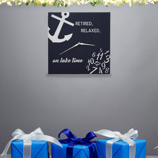 Retired On Lake Time 12.25" Wall Clock