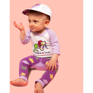 Mermaid 6-12 Months 3/4 Length Purple Sleeve Onesie