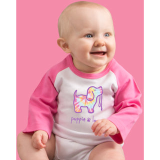 Tie Dye 6-12 Months 3/4 Length Pink Sleeve Onesie