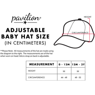 USA 18"-19" Adjustable Baby Hat 0-12 Months