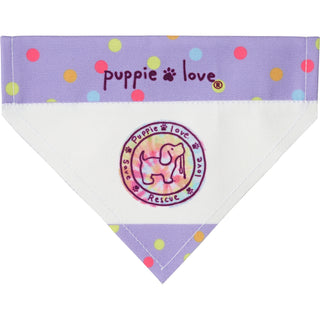 PinkTie Dye Filled Logo 7" x 5" Canvas Slip on Pet Bandana