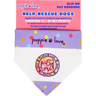 PinkTie Dye Filled Logo 7" x 5" Canvas Slip on Pet Bandana
