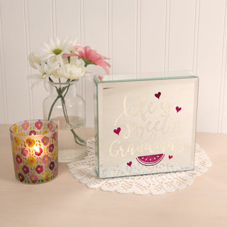 Grandma 6" Lit-Mirrored Plaque