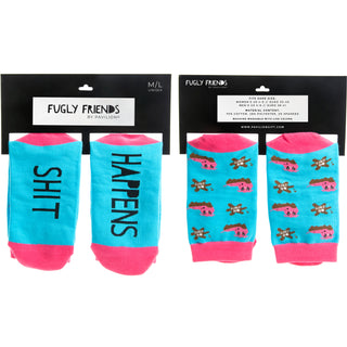 Shit Happens M/L Unisex Cotton Blend Sock