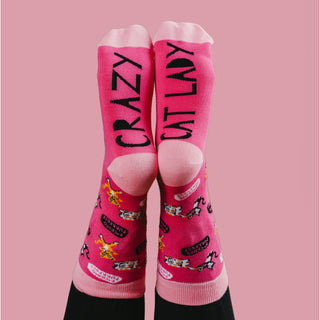 Crazy Cat Lady S/M Unisex Cotton Blend Sock