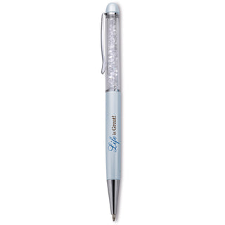 Life is Great Blue Pen - 5.75" w/Clear Crystal Gems