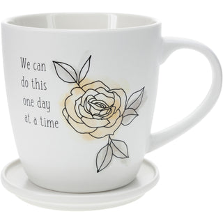 One Day at a Time 17 oz Cup with Coaster Lid