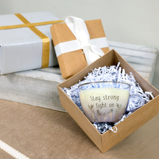 Stay Strong 6 oz - 100% Soy Wax Teacup Candle with Saucer Scent: Fresh Cotton