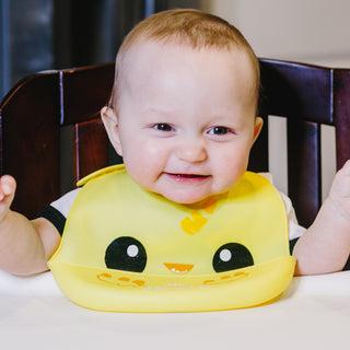 Yellow Mini Monster 12" Silicone Catch All Bib