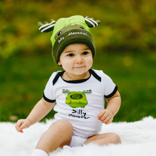 Green Silly Monster 6-12 Months Bodysuit