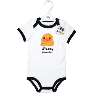 Orange Messy Monster 6-12 Months Bodysuit