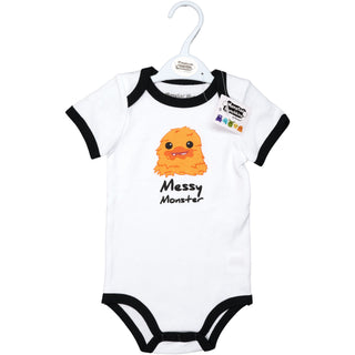Orange Messy Monster 6-12 Months Bodysuit